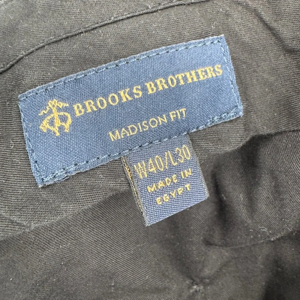 Brooks Brothers Madison Fit Pleated Wool Dress Pants Charcoal Gray 40x30 Cuffed
